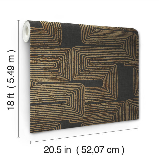 Zulu Signature Gold Peel & Stick Wallpaper with Metallic Global Texture Pattern - York RMK12213PL