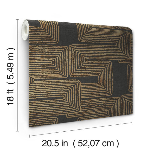 Zulu Signature Gold Peel & Stick Wallpaper with Metallic Global Texture Pattern - York RMK12213PL SAMPLE