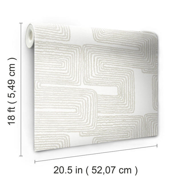 Zulu Signature White Peel & Stick Wallpaper with Global Texture Pattern Glam Style - York RMK12214PL