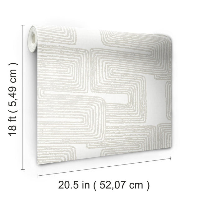 Zulu Signature White Peel & Stick Wallpaper with Global Texture Pattern Glam Style - York RMK12214PL SAMPLE