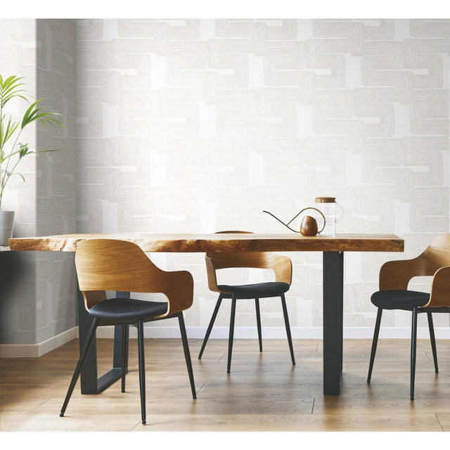 Zulu Signature White Peel & Stick Wallpaper with Global Texture Pattern Glam Style - York RMK12214PL SAMPLE