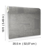 Zulu Signature Grey Peel & Stick Wallpaper with Metallic Texture Pattern, Glam Global Style - York RMK12215PL