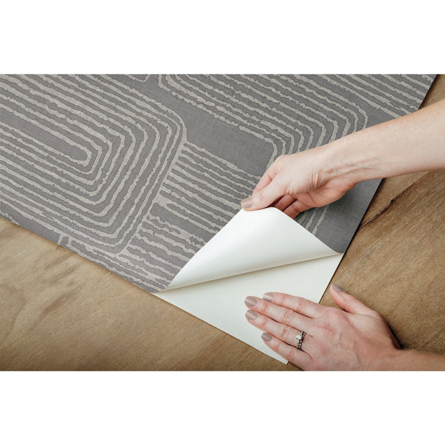 Zulu Signature Grey Peel & Stick Wallpaper with Metallic Texture Pattern, Glam Global Style - York RMK12215PL SAMPLE