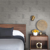 Zulu Signature Grey Peel & Stick Wallpaper with Metallic Texture Pattern, Glam Global Style - York RMK12215PL
