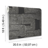 Zulu Signature Black Peel & Stick Wallpaper with Global Glam Texture Pattern - York RMK12216PL