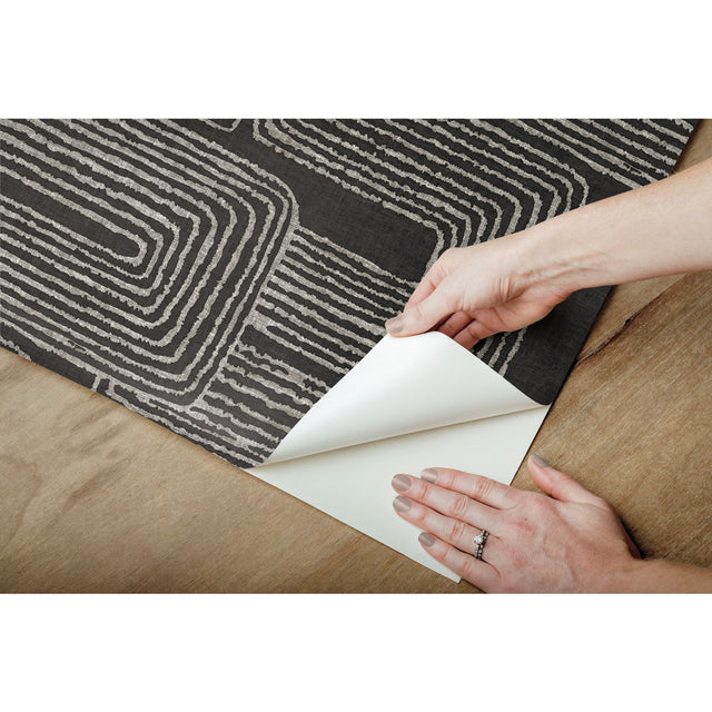 Zulu Signature Black Peel & Stick Wallpaper with Global Glam Texture Pattern - York RMK12216PL