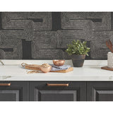 Zulu Signature Black Peel & Stick Wallpaper with Global Glam Texture Pattern - York RMK12216PL