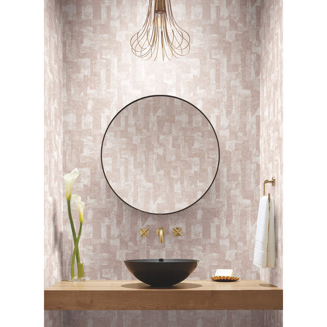 Capetown Pink Peel & Stick Wallpaper with Modern Abstract Texture Pattern - York RMK12219PLW