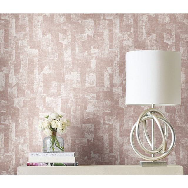 Capetown Pink Peel & Stick Wallpaper with Modern Abstract Texture Pattern - York RMK12219PLW