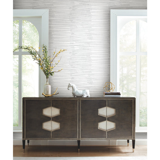 Burundi Thatch Grey Peel & Stick Wallpaper with Distressed Textures Pattern, Glam Global Style - York RMK12220PL