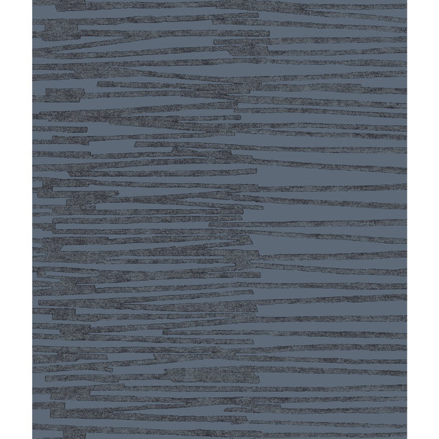 Burundi Thatch Navy Peel & Stick Wallpaper with Metallic Glam Distressed Texture - York RMK12222PL