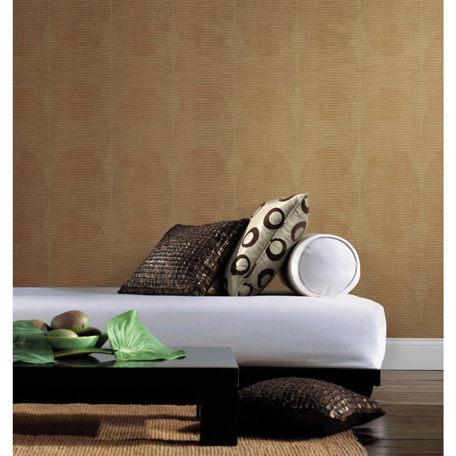 Sahara Brown Peel & Stick Wallpaper with Geometric Elliptical Pattern - York RMK12223PLW