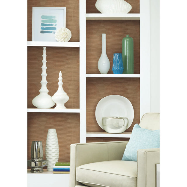 Sahara Brown Peel & Stick Wallpaper with Geometric Elliptical Pattern - York RMK12223PLW