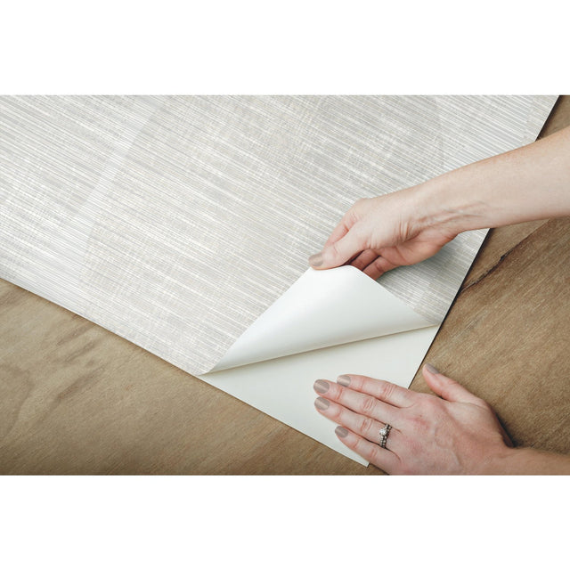 Sahara Grey Peel & Stick Wallpaper with Geometric Elliptical Pattern, Modern Style - York RMK12224PLW