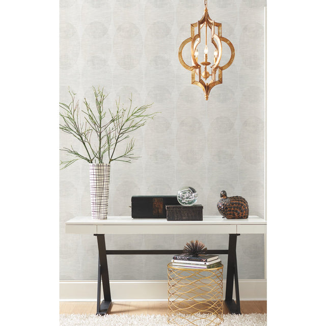 Sahara Grey Peel & Stick Wallpaper with Geometric Elliptical Pattern, Modern Style - York RMK12224PLW
