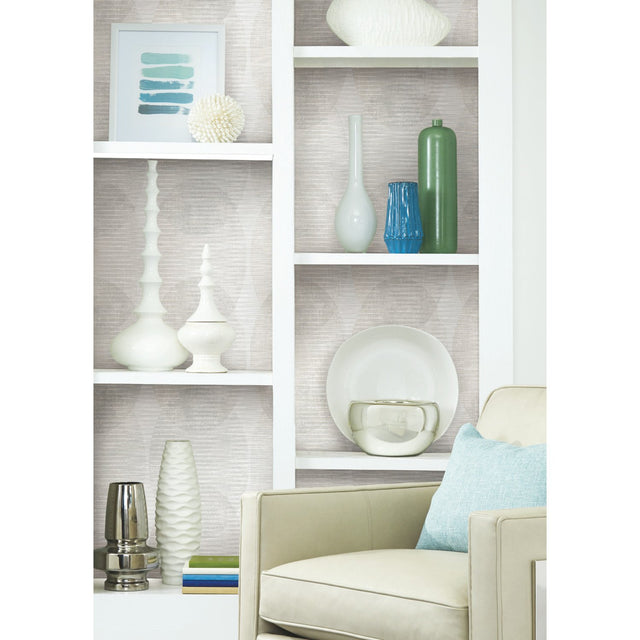 Sahara Grey Peel & Stick Wallpaper with Geometric Elliptical Pattern, Modern Style - York RMK12224PLW