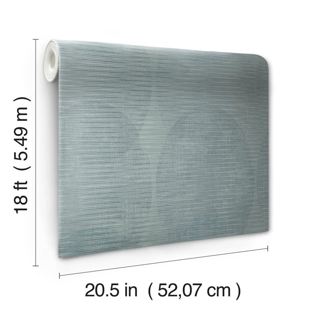 Sahara Blue Peel & Stick Wallpaper with Geometric Elliptical Pattern, Modern Style - York RMK12225PLW