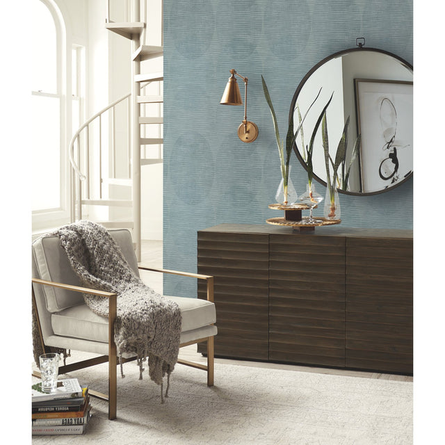 Sahara Blue Peel & Stick Wallpaper with Geometric Elliptical Pattern, Modern Style - York RMK12225PLW