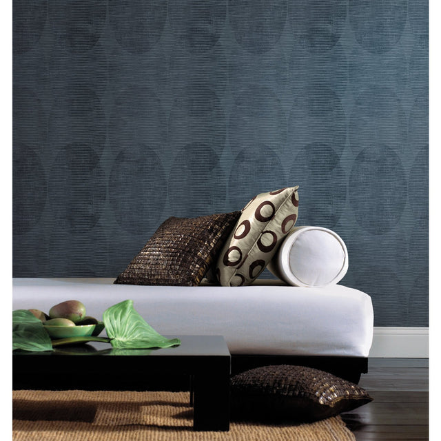 Sahara Indigo Geometric Peel & Stick Wallpaper with Modern Global Style - York RMK12226PLW