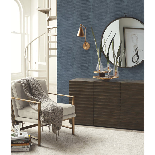 Sahara Indigo Geometric Peel & Stick Wallpaper with Modern Global Style - York RMK12226PLW