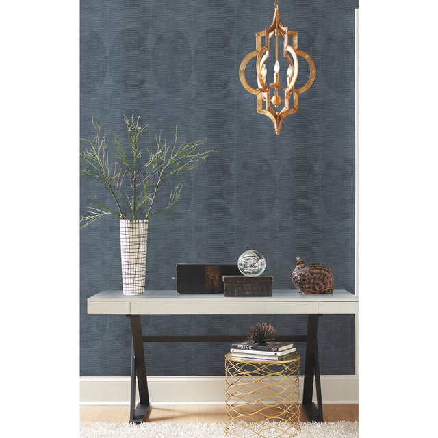 Sahara Indigo Geometric Peel & Stick Wallpaper with Modern Global Style - York RMK12226PLW