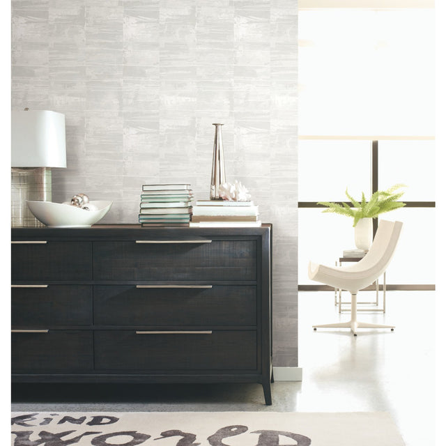 Congo Grey Peel & Stick Wallpaper with Global Texture Pattern, Glam Style - York RMK12227PLW