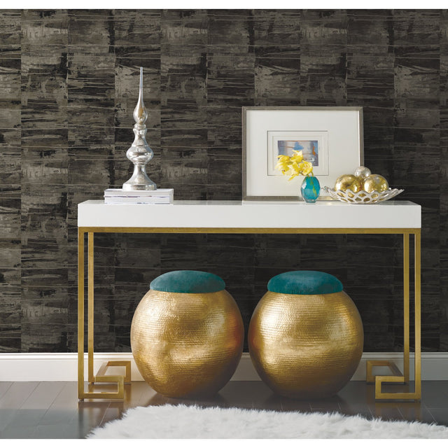 Congo Grey Peel & Stick Wallpaper with Texture Pattern Glam Style - York RMK12229PLW