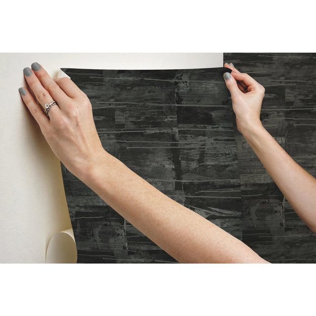 Congo Grey Peel & Stick Wallpaper with Texture Pattern Glam Style - York RMK12229PLW