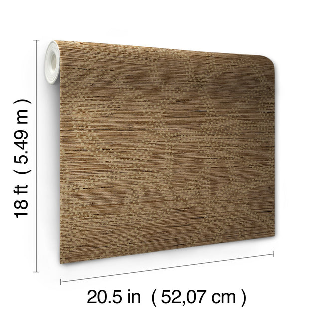 Amhara Brown Peel & Stick Wallpaper with Metallic Accents  Nikki Chu Global Glam Abstract Pattern - York RMK12233PL