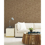 Amhara Brown Peel & Stick Wallpaper with Metallic Accents  Nikki Chu Global Glam Abstract Pattern - York RMK12233PL