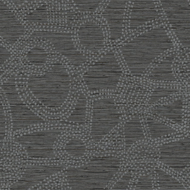Amhara Grey Peel & Stick Wallpaper with Metallic Abstract Dot Linework - York RMK12234PL