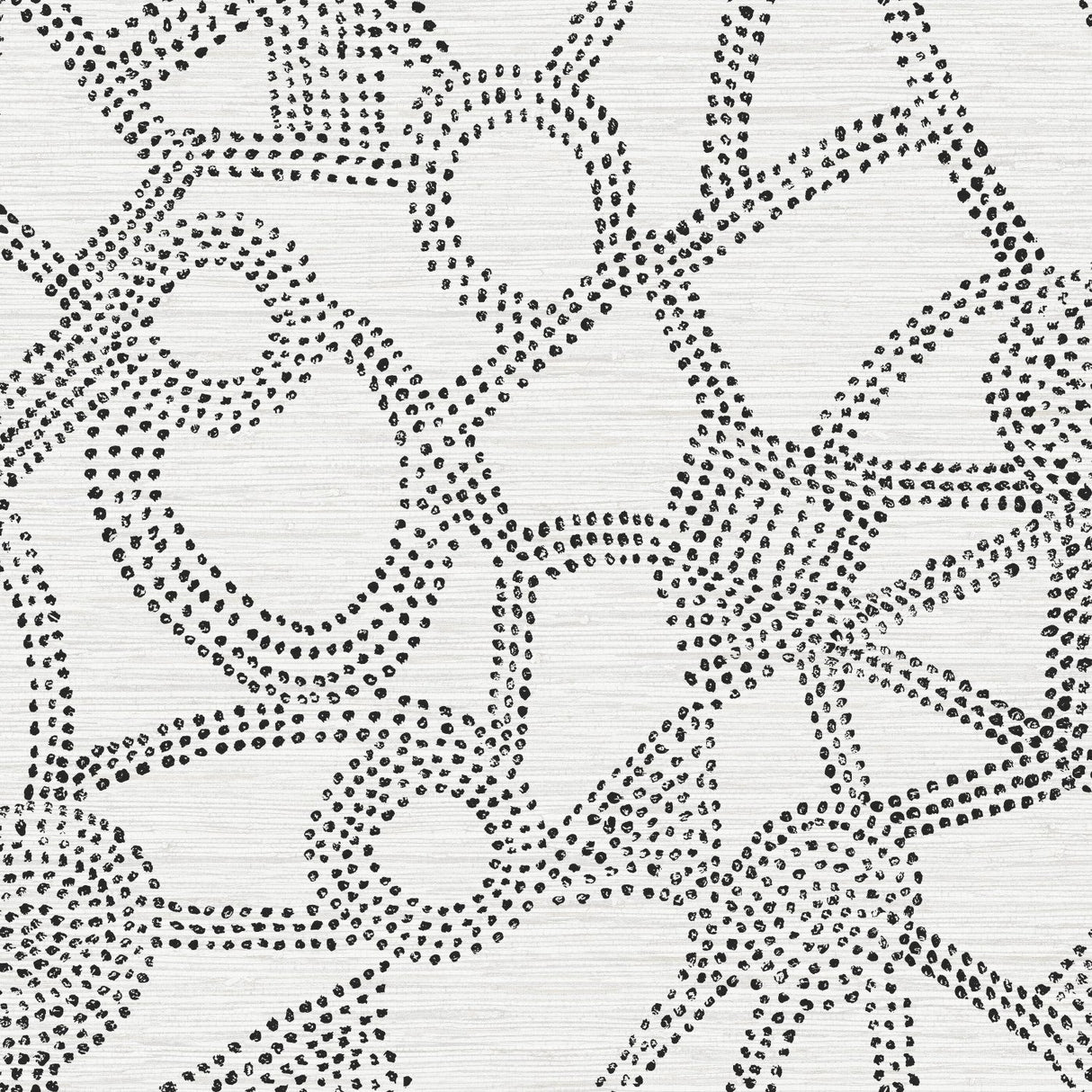 Amhara Black Peel & Stick Wallpaper with Abstract Dot Linework - York RMK12235PL