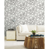 Amhara Black Peel & Stick Wallpaper with Abstract Dot Linework - York RMK12235PL