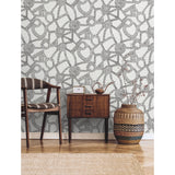 Amhara Black Peel & Stick Wallpaper with Abstract Dot Linework - York RMK12235PL