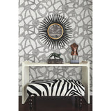 Amhara Black Peel & Stick Wallpaper with Abstract Dot Linework - York RMK12235PL