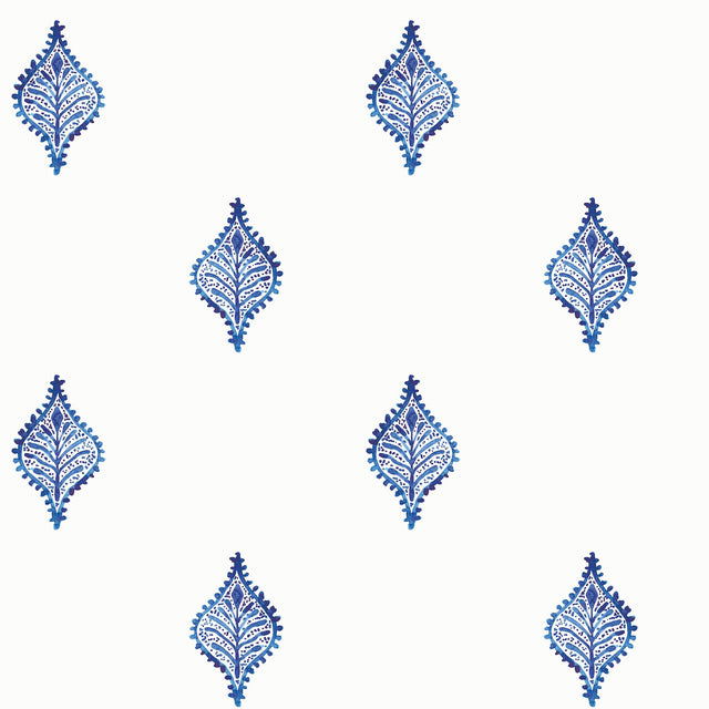 Watercolor Foulard Blue Peel & Stick Wallpaper