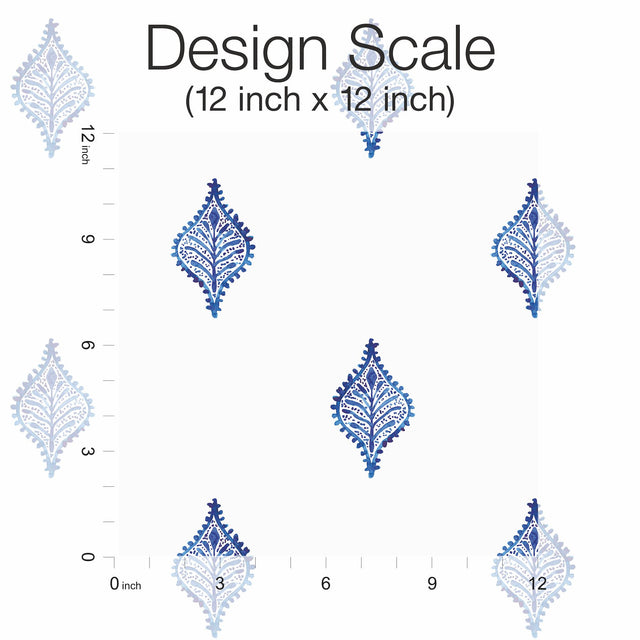 Watercolor Foulard Blue Peel & Stick Wallpaper