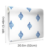Watercolor Foulard Blue Peel & Stick Wallpaper