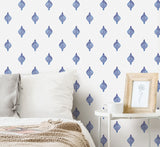 Watercolor Foulard Blue Peel & Stick Wallpaper