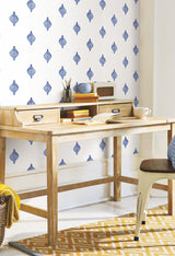 Watercolor Foulard Blue Peel & Stick Wallpaper