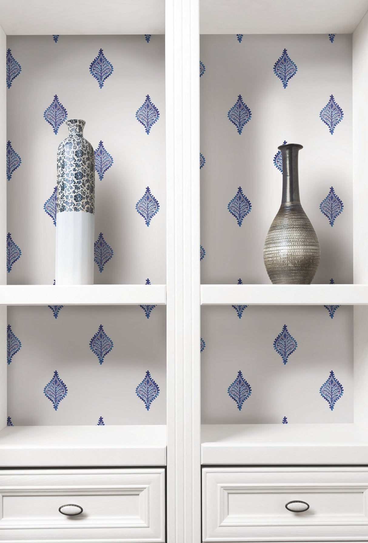 Watercolor Foulard Blue Peel & Stick Wallpaper