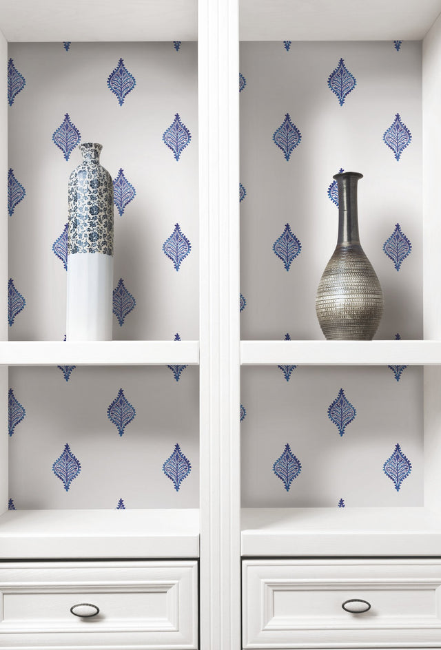 Watercolor Foulard Blue Peel & Stick Wallpaper