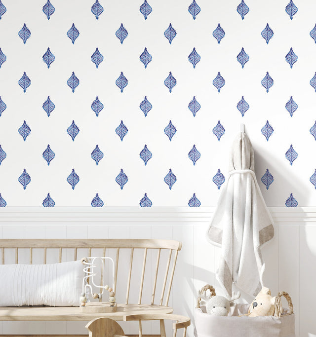 Watercolor Foulard Blue Peel & Stick Wallpaper