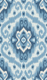 Bohemian Ikat Blue Peel & Stick Wallpaper with Abstract Ikat Motif - York RMK12253PLW