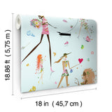 Fun Chic Blue Peel & Stick Wallpaper