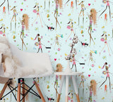 Fun Chic Blue Peel & Stick Wallpaper