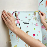 Fun Chic Blue Peel & Stick Wallpaper