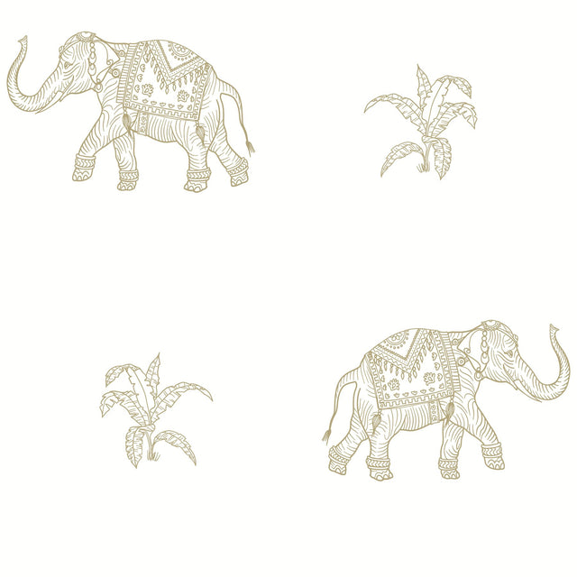 Elephant Walk White Peel & Stick Wallpaper