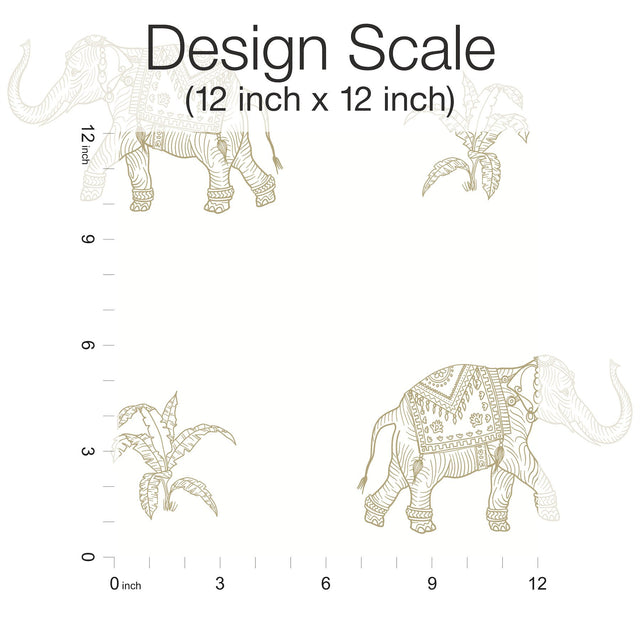 Elephant Walk White Peel & Stick Wallpaper