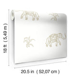 Elephant Walk White Peel & Stick Wallpaper